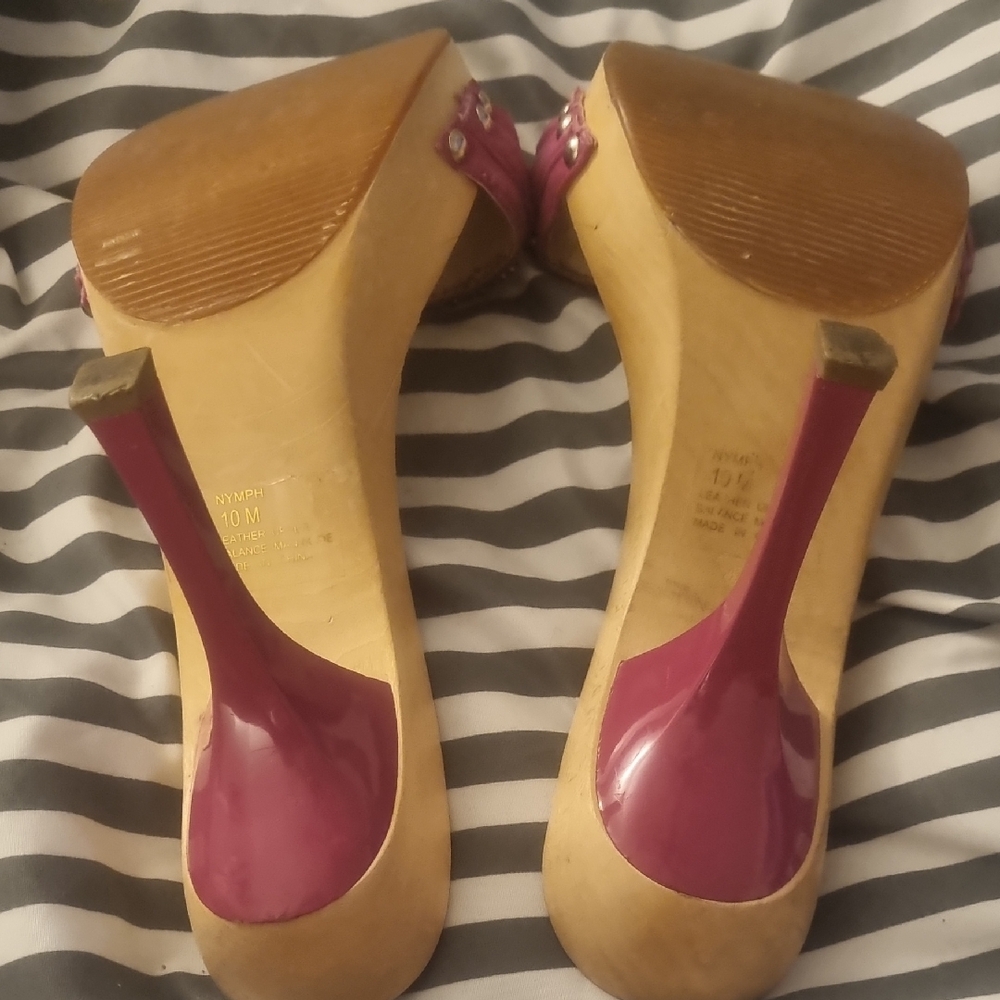 Vintage Y2K Steve Madden Fuchsia Embellished Stiletto Heels - Picture 6 of 8